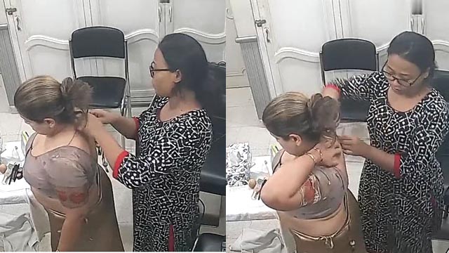 Horny Rich Bhabhi Changing Parlour In CCTV Captured – desibp1