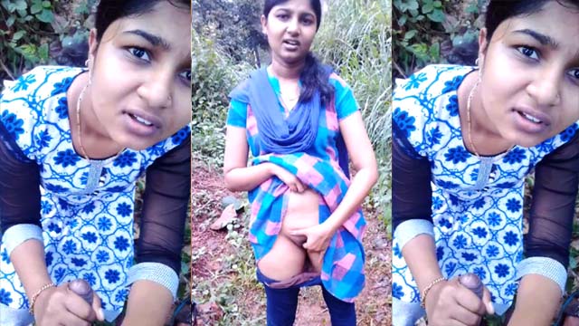 Desi Beautiful Girl Outdoor Rubbing Her Pussy Sucking Dick